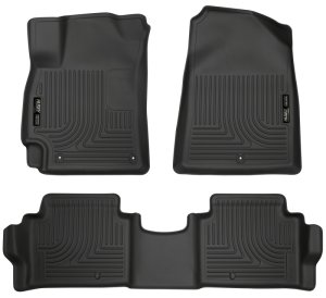 Hyundai Elantra Floor Liners - Front + Rear - Husky Liners - WeatherBeater - Black - 2017 Hyundai Elantra Floor Liners - Front + Rear - Husky Liners - WeatherBeater - Black - 2017